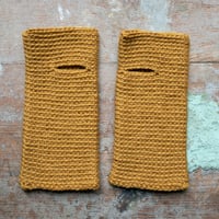 Image 1 of Wrist Worms, Wool, Mustard