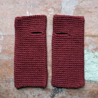 Image 1 of Wrist Worms, Wool, Maroon