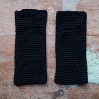 Image 1 of Wrist Worms, Merino, Black