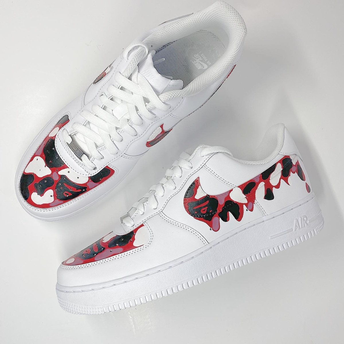 Nike AF1 - Red Drip Bapes | Acrylic Kicks