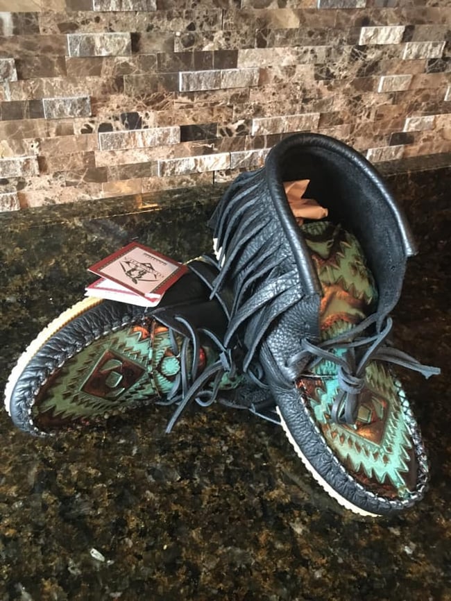 Tall Black Cowhide Aztec