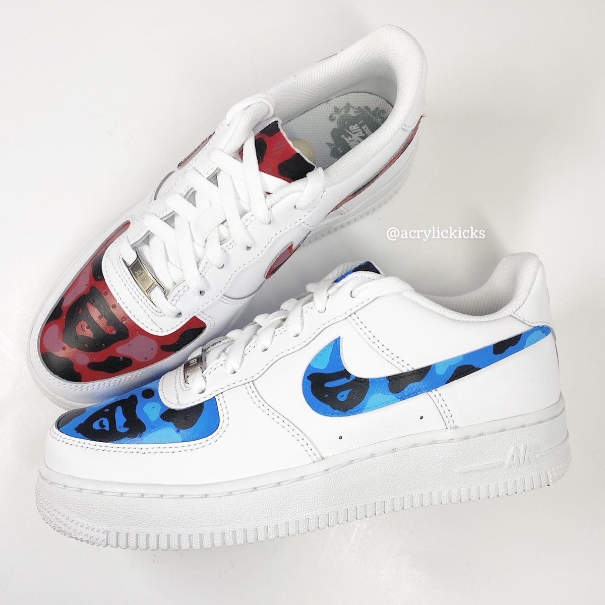 Nike AF1 - 2 Tone Camo Bapes | Acrylic Kicks