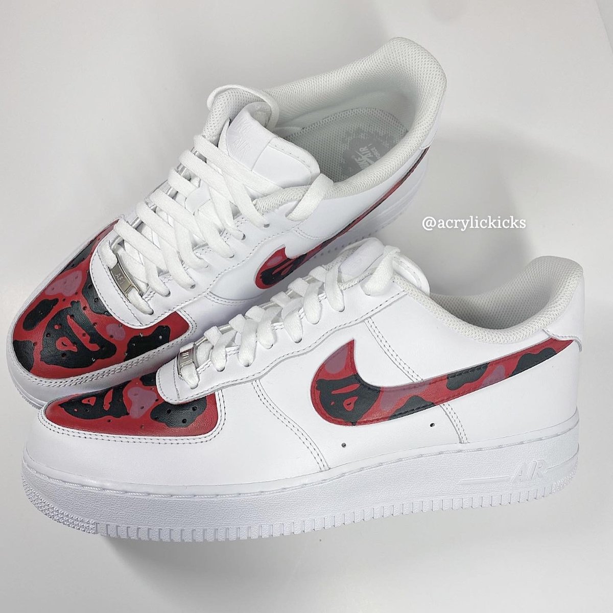 Nike AF1 - Red Camo Bapes | Acrylic Kicks