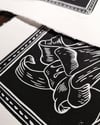 Lilies Lino Print Black White