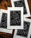 Lilies Lino Print Black White