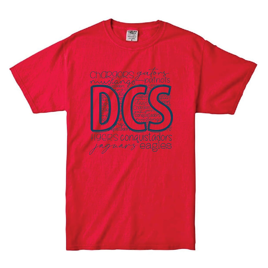 Image of TeamDCS -  School Mascot Collage Shirt SHORT