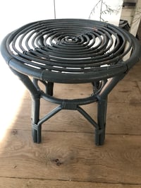 Image 1 of Tabouret rotin gris