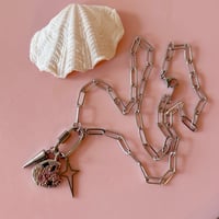 Image 2 of Carabiner Paperclip chain with gem cookie, star and spike