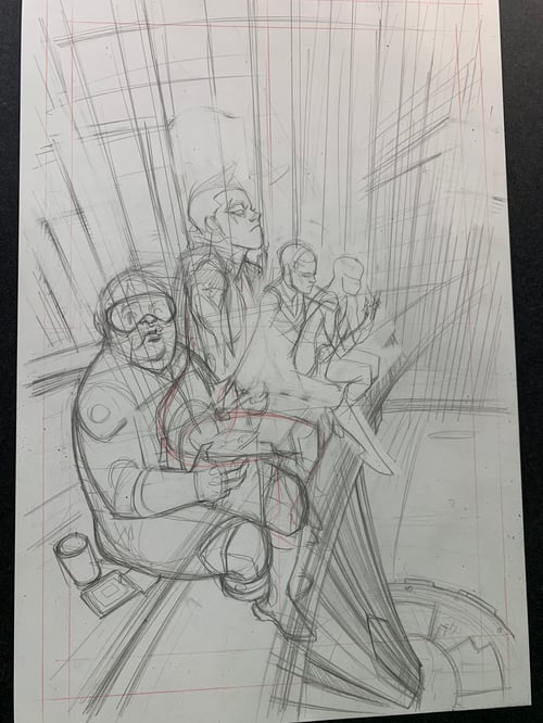 Image of TEEN TITANS #47 COVER original art