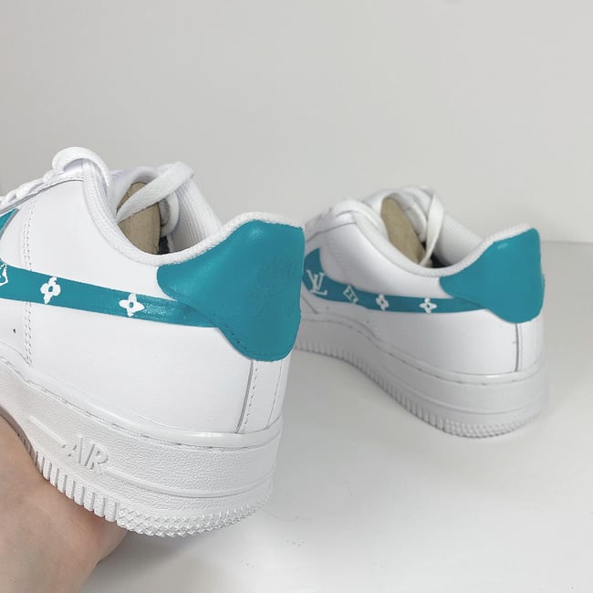 Nike AF1 - Hand Painted Turquoise LV