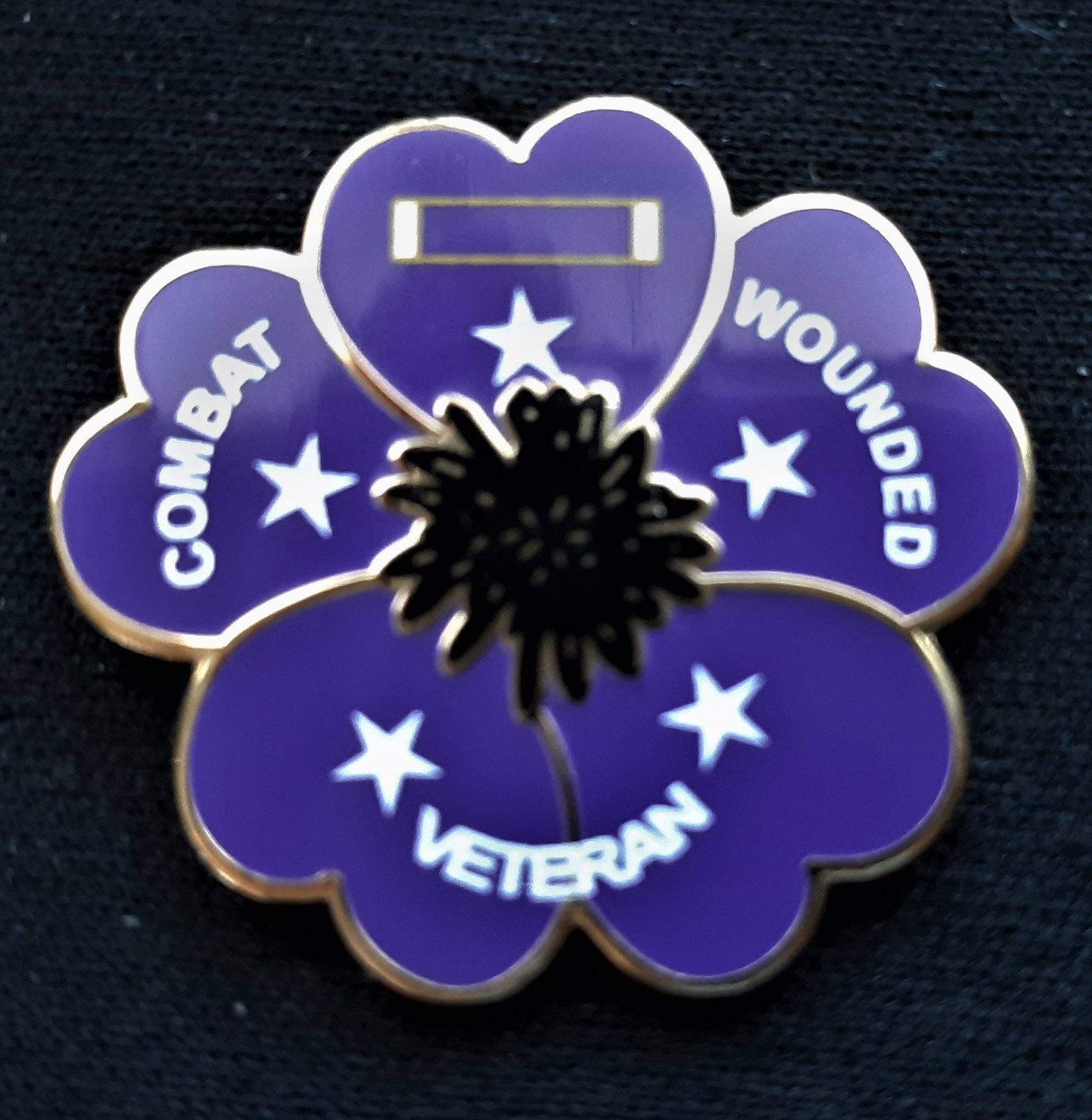 Purple Heart Poppy Pin (Black Center) | Command Headquarters