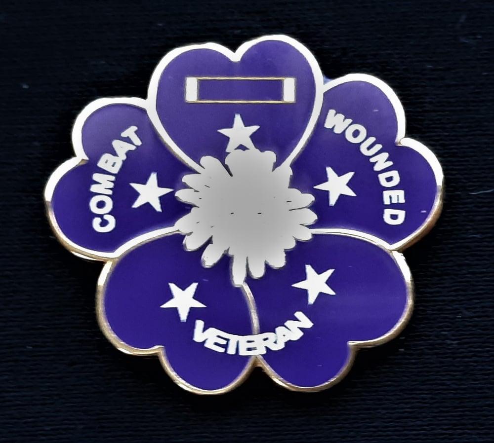 Image of Purple Heart White Center Poppy Pin