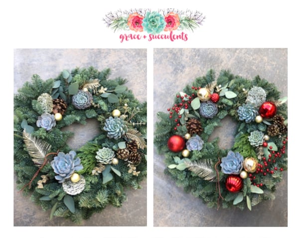 Image of Holiday Succulent wreath - Preorder