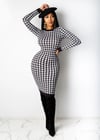 Black & white Houndteeth Dress 