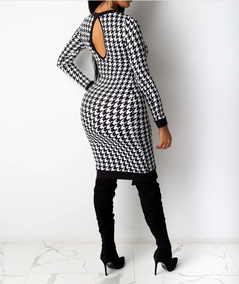 Black & white Houndteeth Dress 