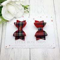 Image 2 of Red Tartan Pigtail Bows 