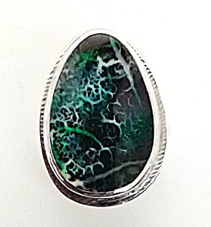 Image of Blue-Green Boulder Opal Ring