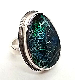 Image of Blue-Green Boulder Opal Ring