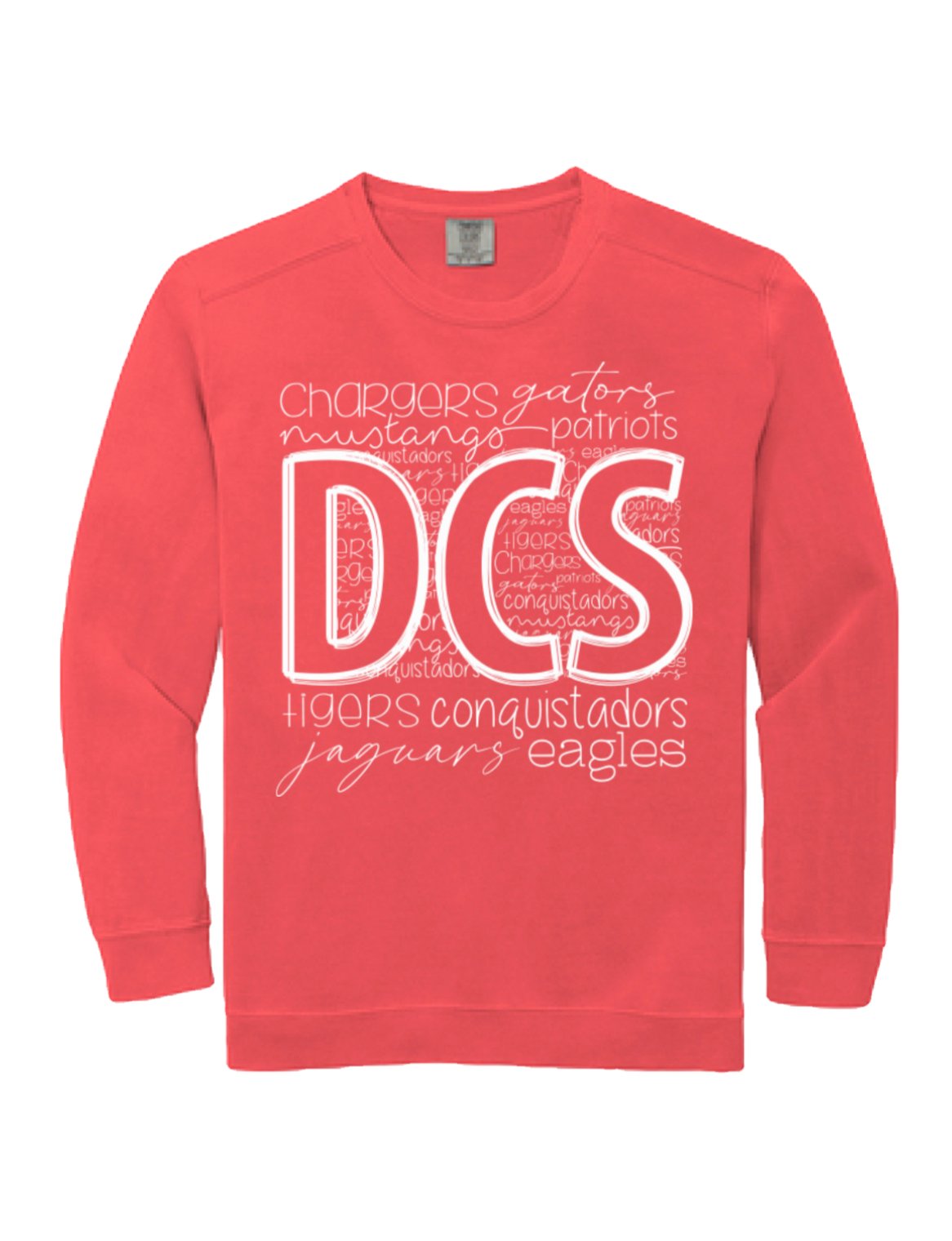 Image of TeamDCS - School Mascot Collage Colorwash Sweatshirt 