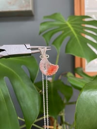Image 4 of Silver Ombré Fire Quartz Moon Crystal Necklace