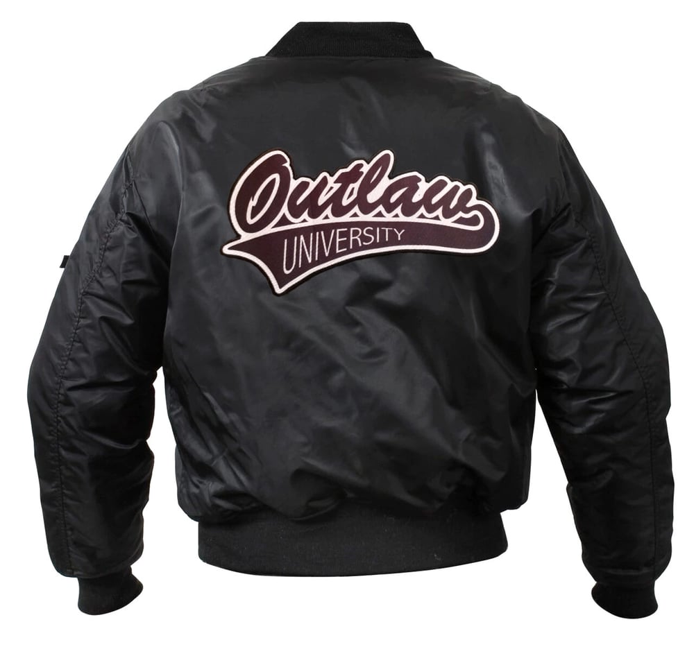 Image of Outlaw Flight Jacket - Comes in Black, Navy Blue, Red ,Grey