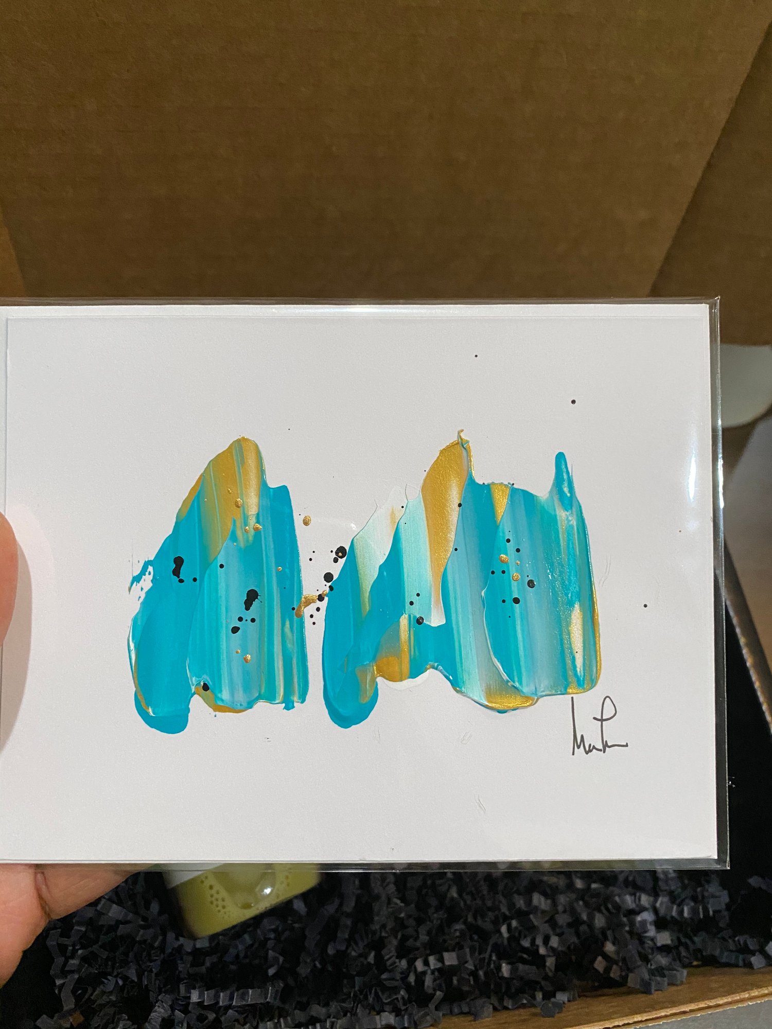 Image of 5 pack Hand Painted 4.25 x 5.5 Notecards (Color Options)