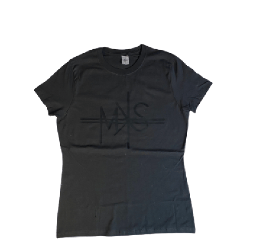 Image of Black on Black MKS Signature Logo Tee