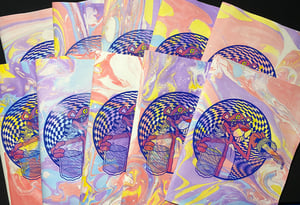 Image of Pink Sunshine marbled zine 