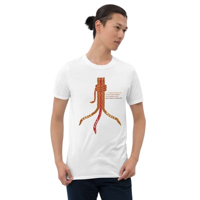 Image of 3 Stranded Union 2 (Red & Tan Brown) Short-Sleeve Unisex T-Shirt