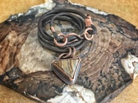 Image 1 of Copper and Leather, with a Beautiful Stone 