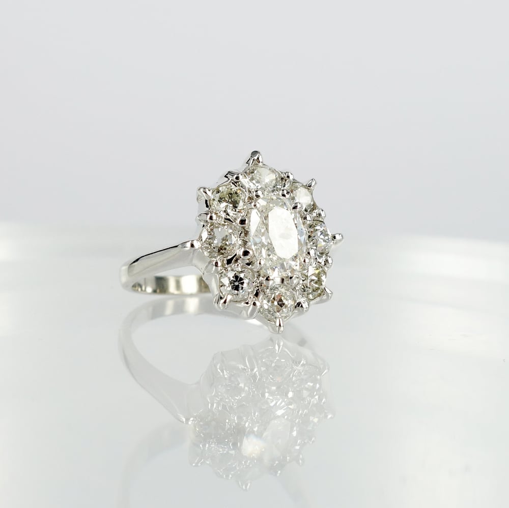 Image of Oval European old cut diamond dress ring.Sp5