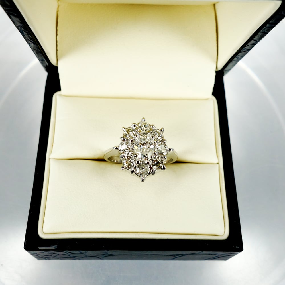 Image of Oval European old cut diamond dress ring.Sp5