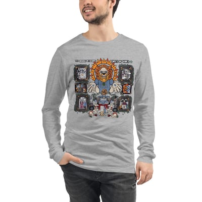 Image of "Days of Yore" Unisex Long-Sleeve T-Shirt (Vinyl Slipcase Simulacrum  w/ Front & Back JJJ Paintings)
