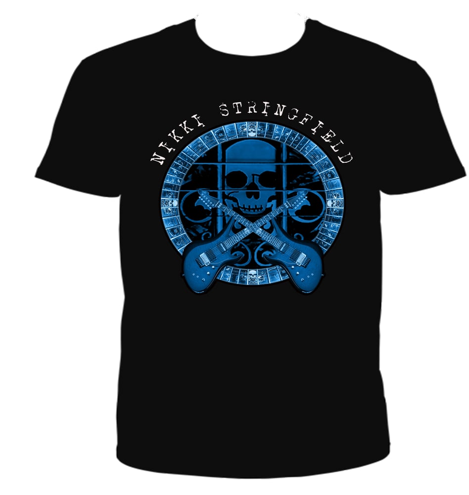 Image of Nikki Stringfield Blue Skull Shirt 