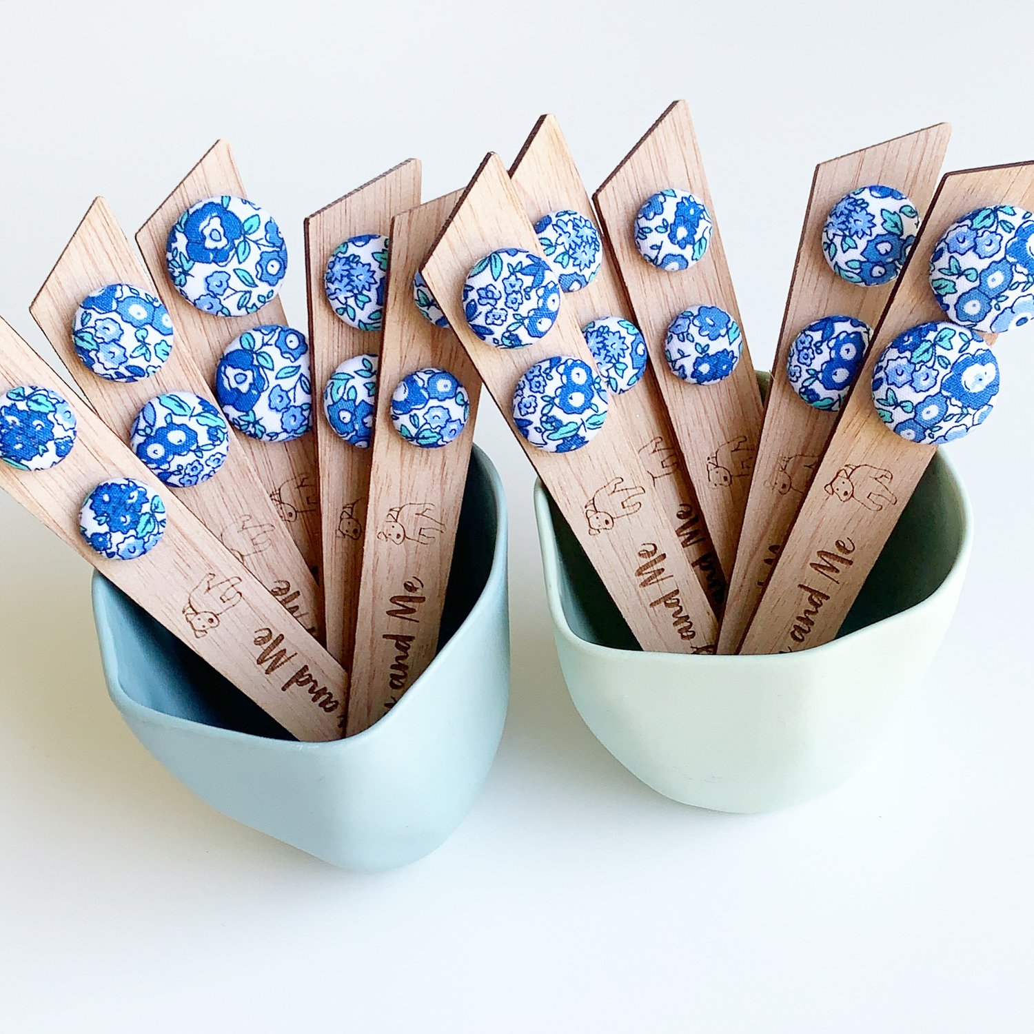 Image of Country Floral Fabric Studs