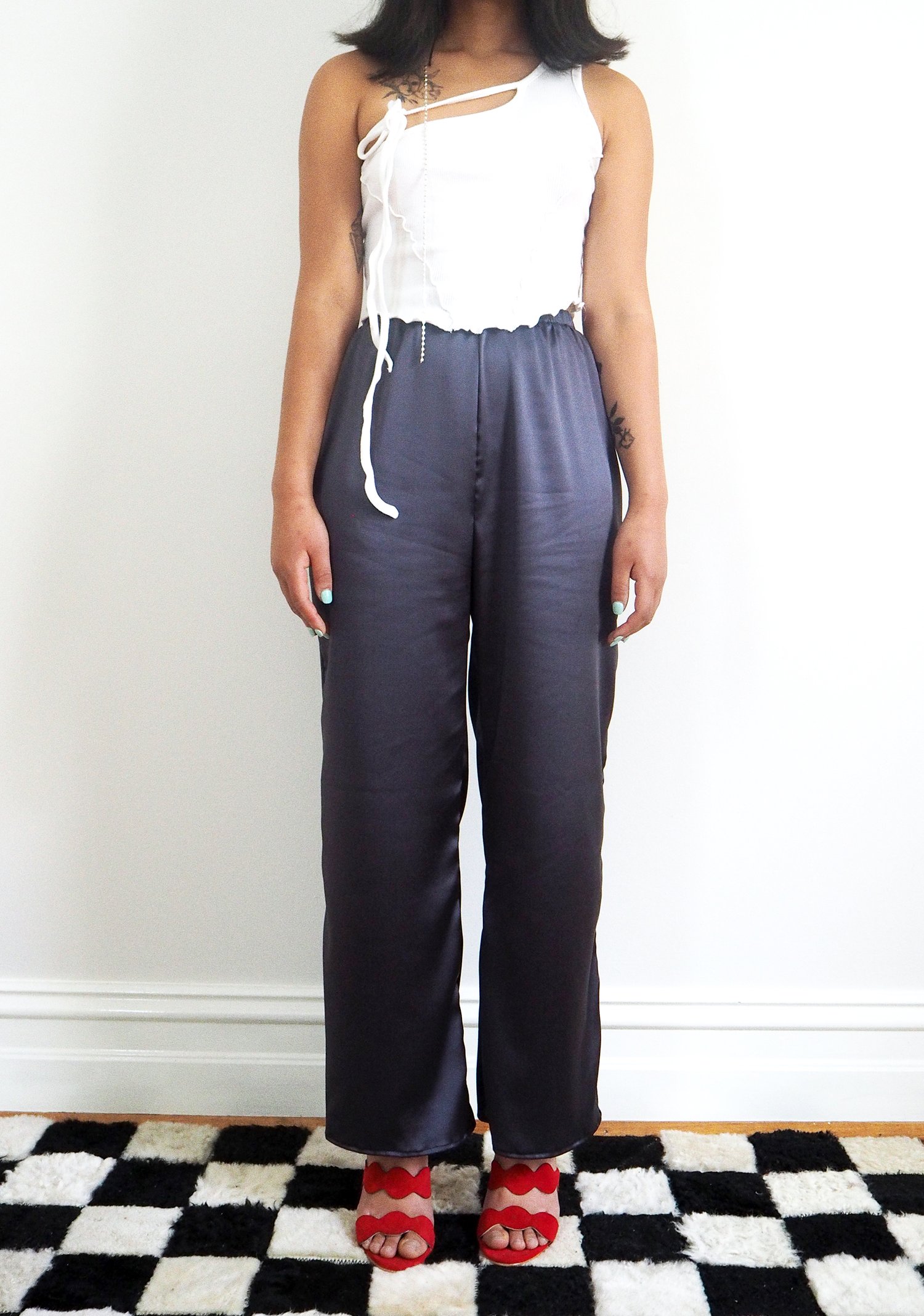 Image of No. 20 / Sentimental Silk Pant - Pewter