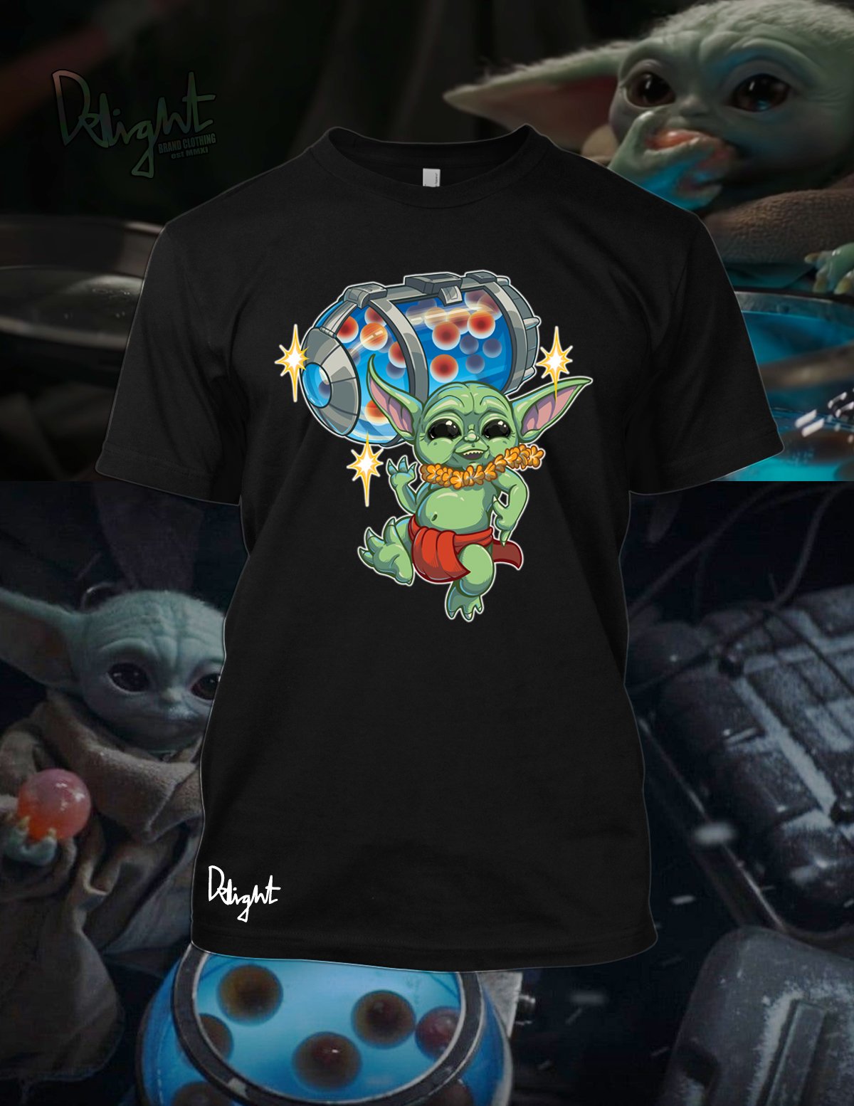 Baby Yoda Menehune T-shirt (Black)