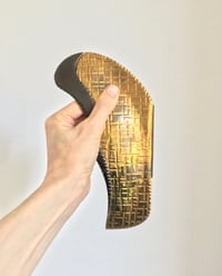 Image 2 of Italian Door Handle of Hammered Brass and Blackened Copper