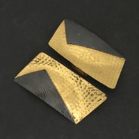 Image 3 of Pair of Door Handles - Hammered Brass and Blackened Copper, Italy