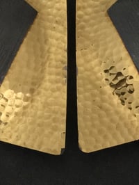 Image 4 of Pair of Door Handles - Hammered Brass and Blackened Copper, Italy