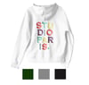 studio paris. embroidered rainbow text hoodie.