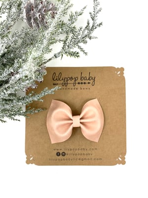 Image of Pink Shimmer Faux Leather Ava Bow