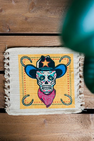 Image of 'Skully Cowboy' Coaster x 2 Pack
