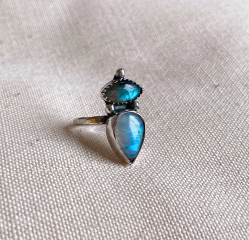 Image of Labradorite & Moonstone ring #1