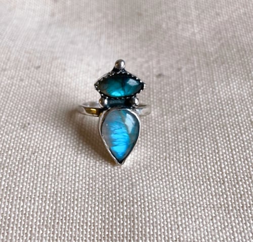 Image of Labradorite & Moonstone ring #1