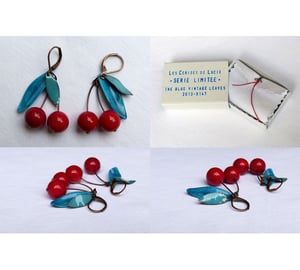Image of Boucles Cerises Série Limitée Blue Vintage - Fantaisie