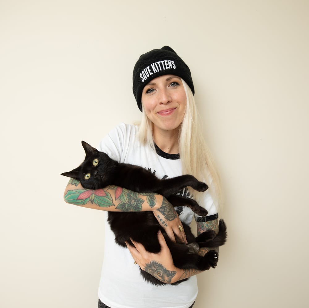 Image of Save Kittens beanie (black)