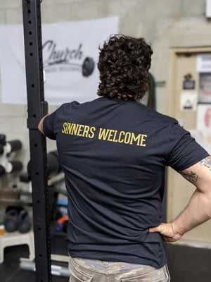 Image of Black & Gold Barbell Tee
