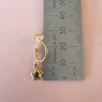 Image 2 of Mini Daisy Half Hoops with a twinkle of Green