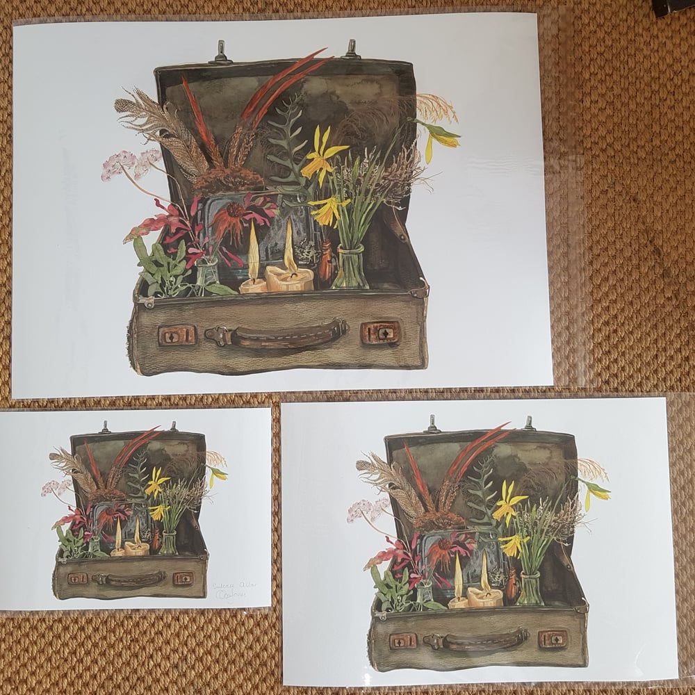Image of Suitcase Altar giclee fine art print.